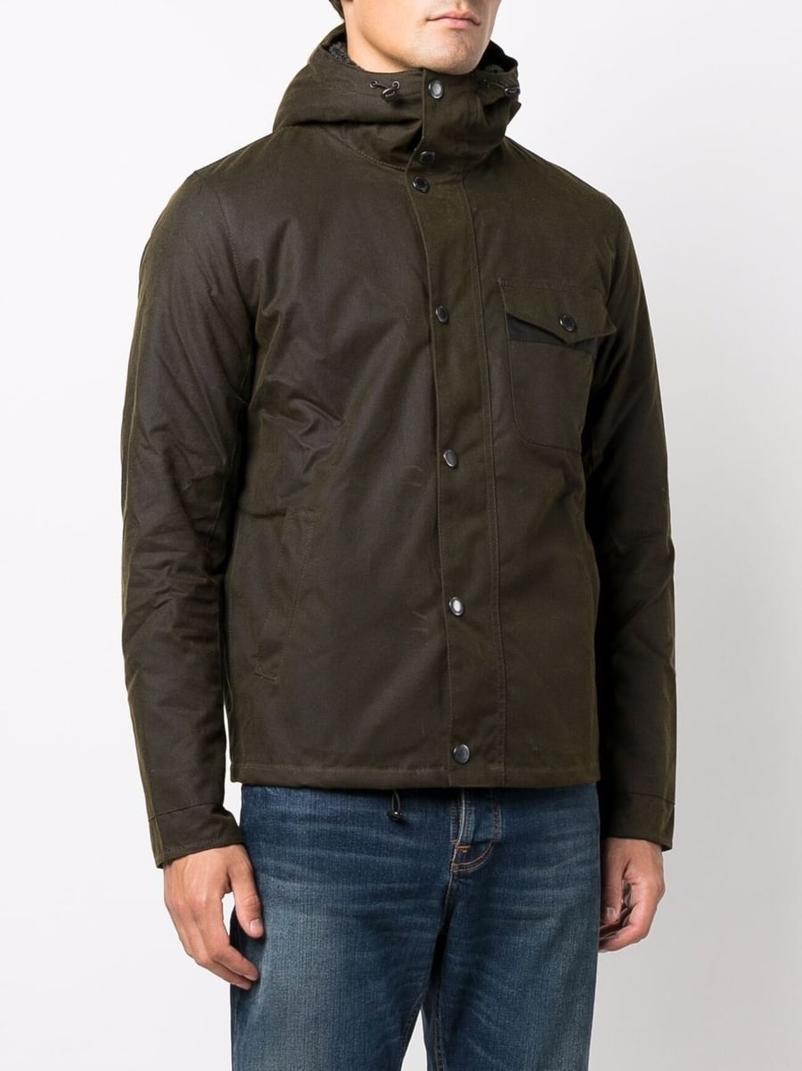 BARBOUR Giacca cerata Barbour International Kevlar Wax verde oliva, view 4