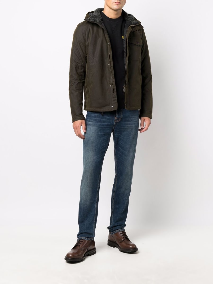 BARBOUR Giacca cerata Barbour International Kevlar Wax verde oliva, view 5