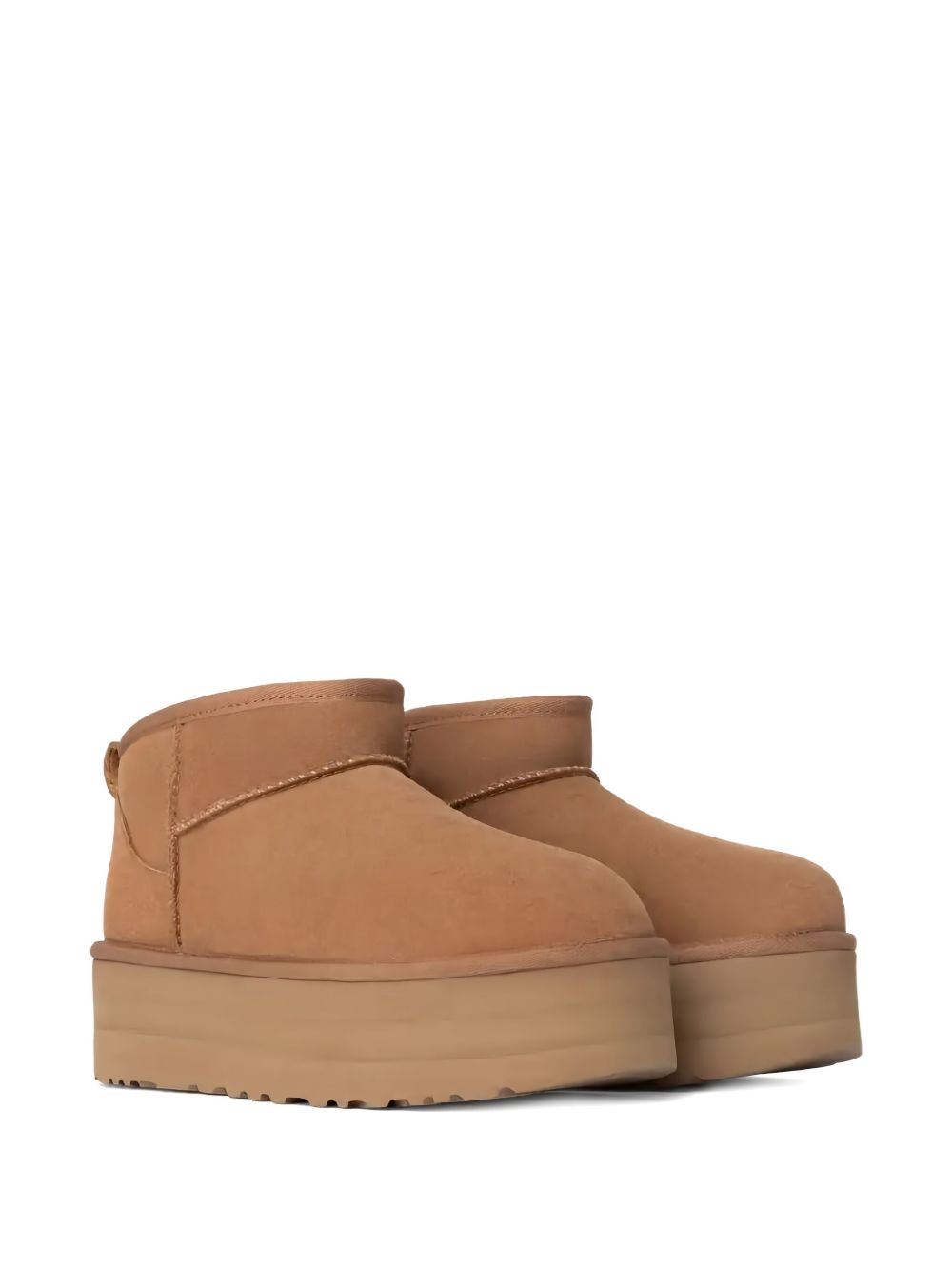 UGG Stivaletti Classic Ultra Mini Platform in camoscio marrone castagna, view 2