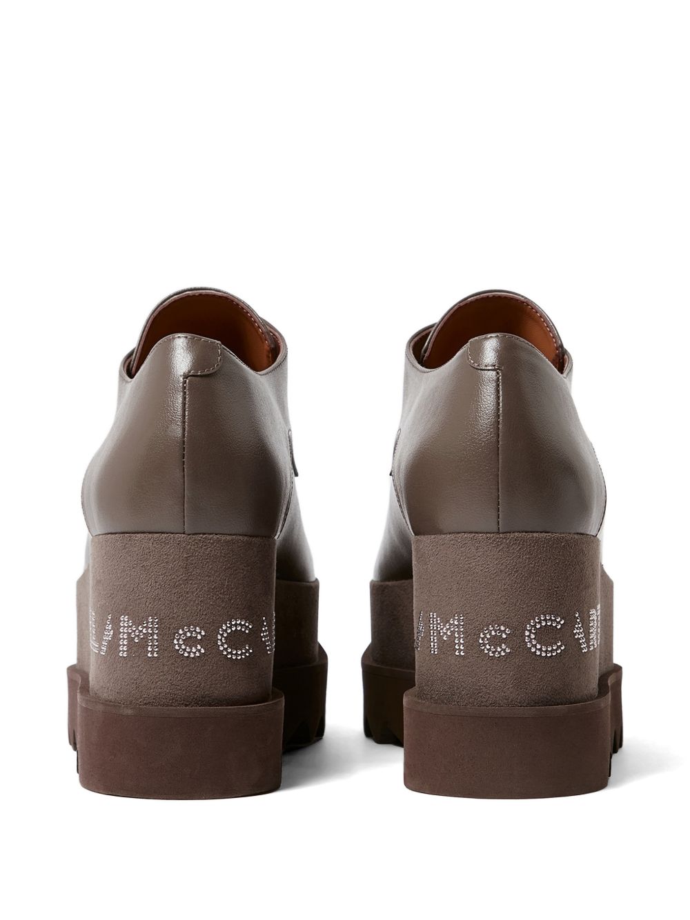 Stella McCartney Sneakers platform Elyse marroni in pelle vegana, view 2