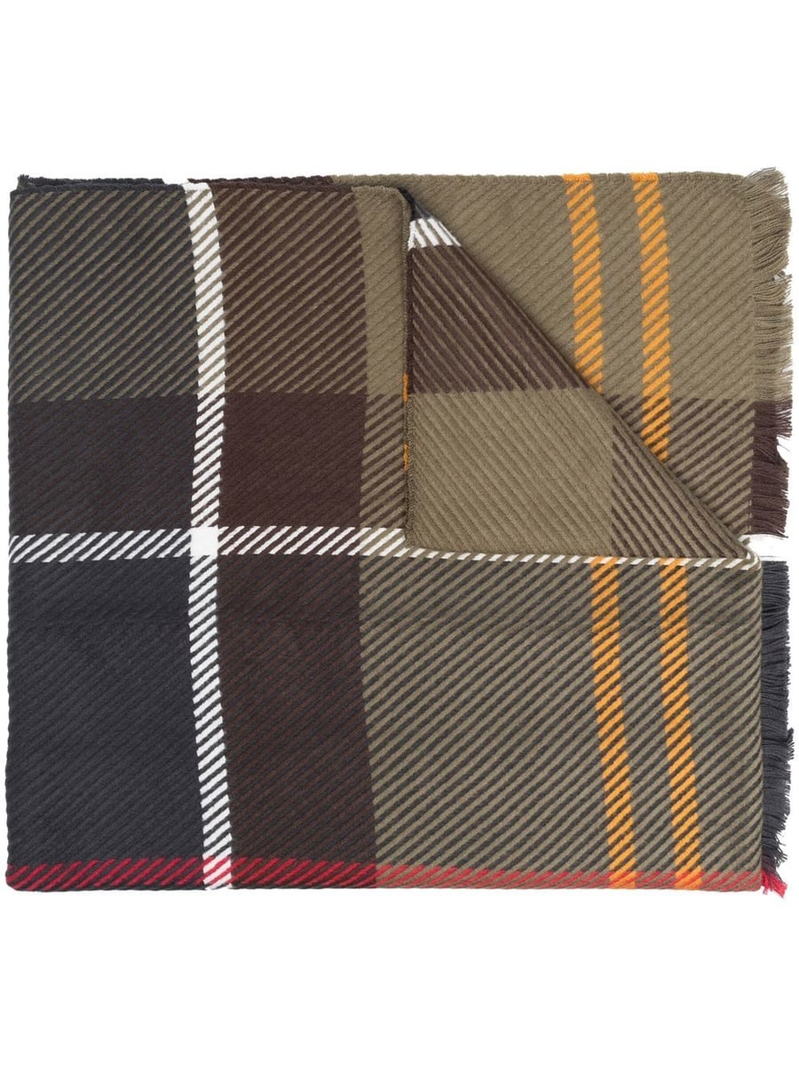 BARBOUR Sciarpa Barbour Blair tartan Classic con frange