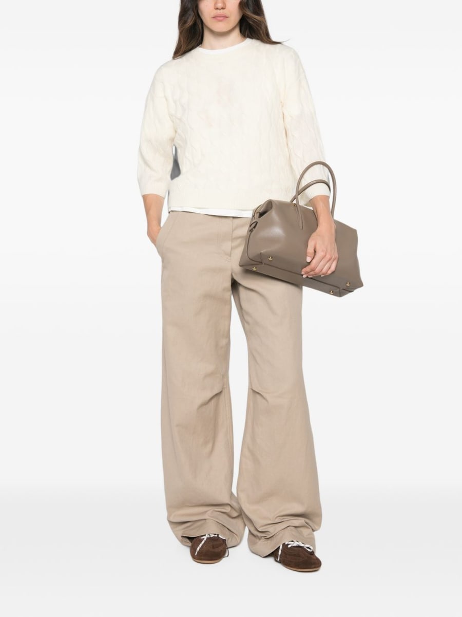 MARELLA SPORT Maglia panna Radura con trama intrecciata in lana misto cashmere, view 2