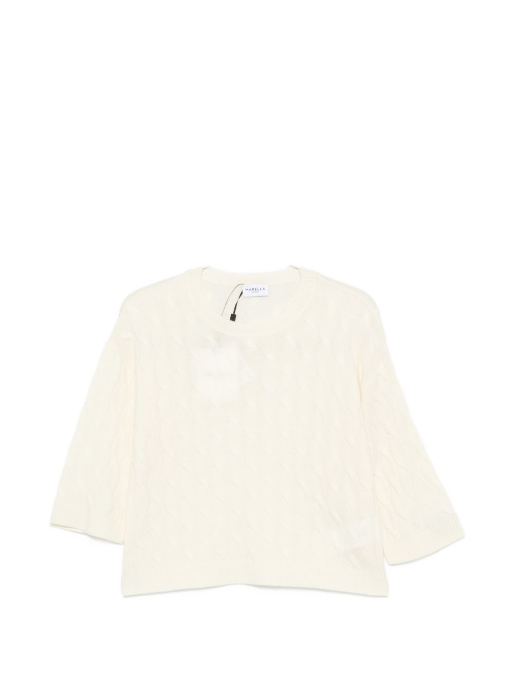 MARELLA SPORT Maglia panna Radura con trama intrecciata in lana misto cashmere