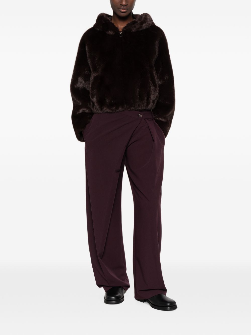 Pinko Pantaloni Pesce marroni morbidi casual chic, view 2