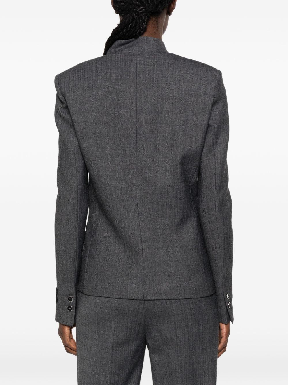 Pinko Giacca blazer Kebab grigia con colletto, view 2