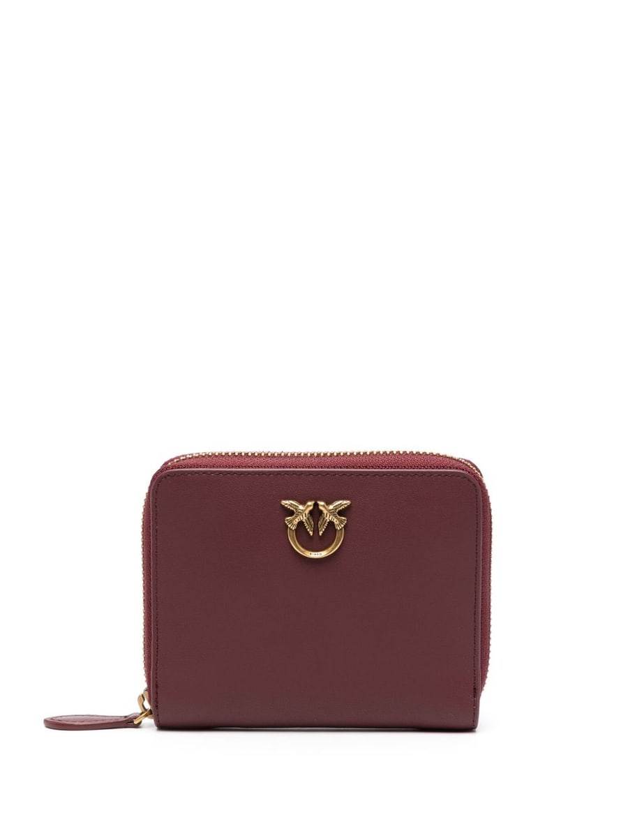 Pinko Portafoglio Taylor con zip in pelle color mattone