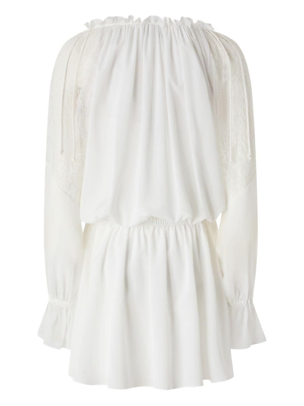 Pinko Abito corto Aggie in cotone bianco con pizzo, view 2