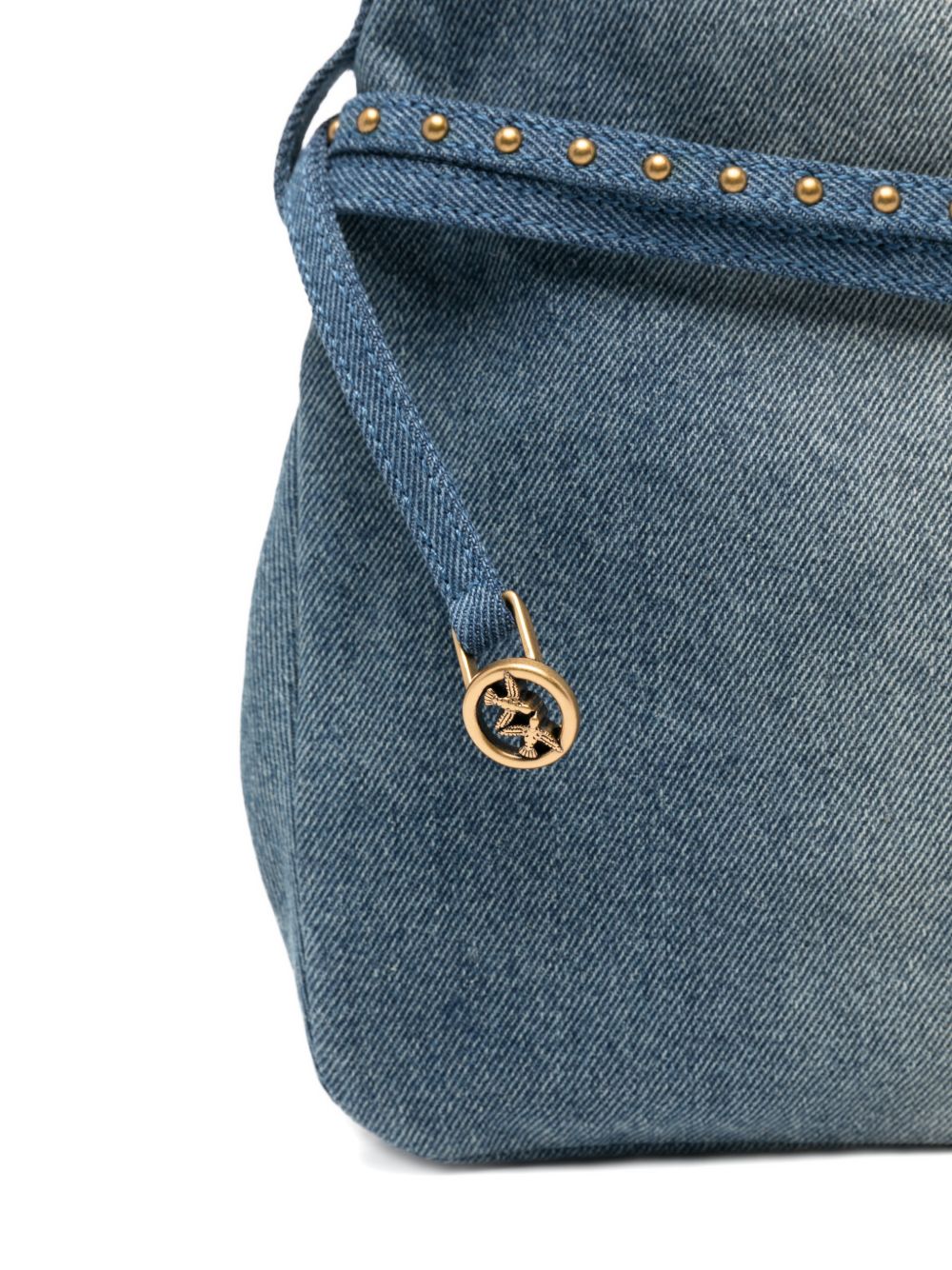 Pinko Borsa a spalla in denim blu, view 2