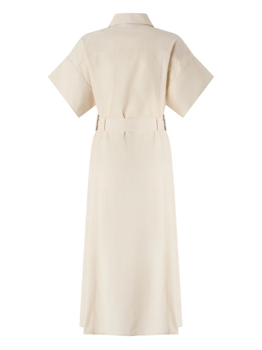 Pinko Abito midi Alesha beige con bottoni e cintura, view 2