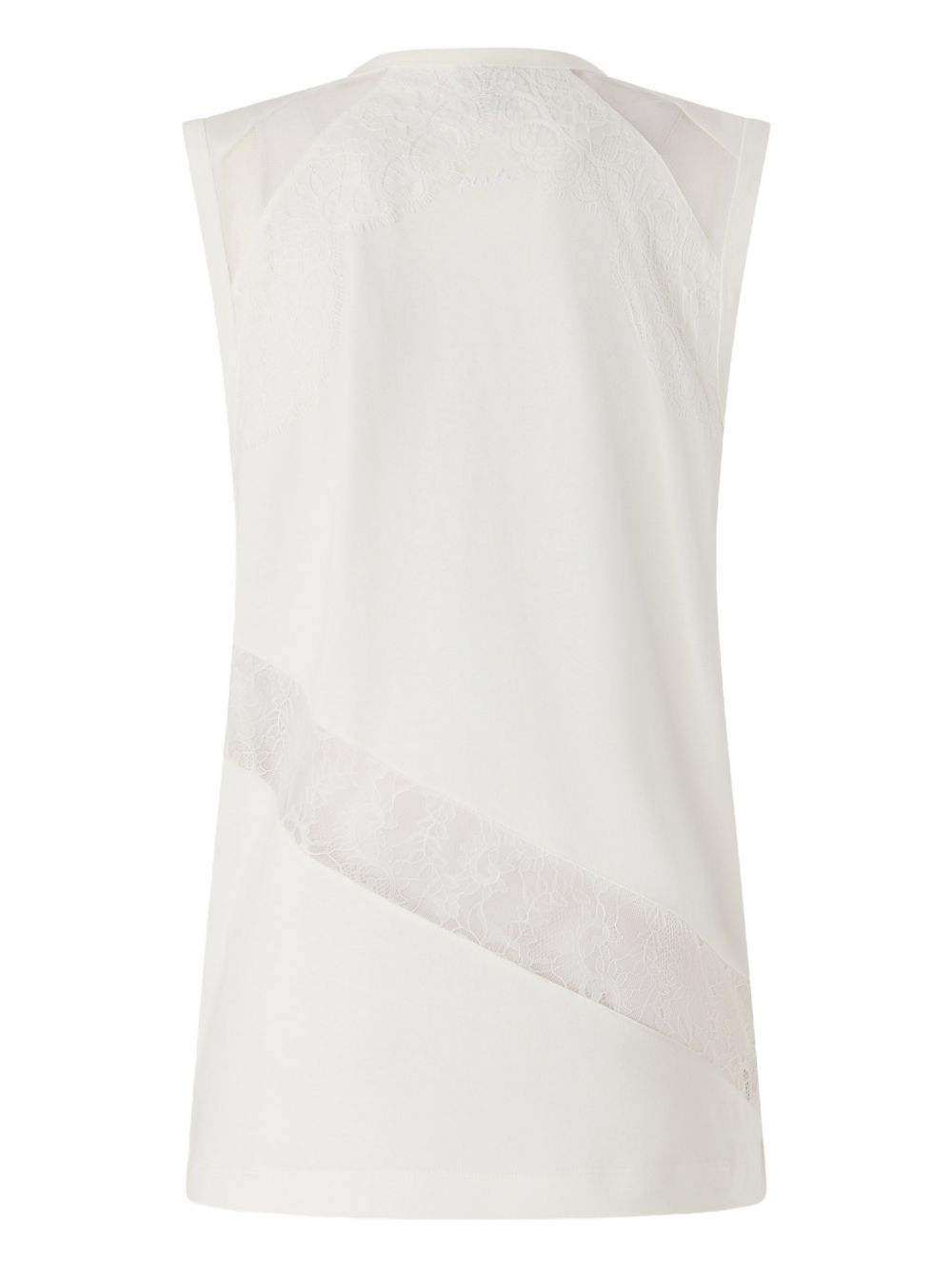Pinko T-shirt Molly in cotone bianco con pizzo, view 2
