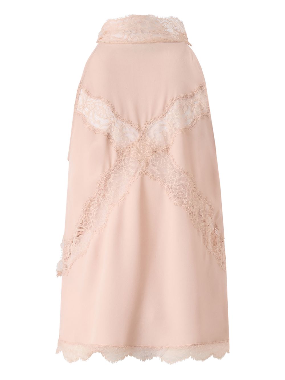 Pinko Gonna midi Mandarancio in cotone rosa chiaro con pizzo, view 2