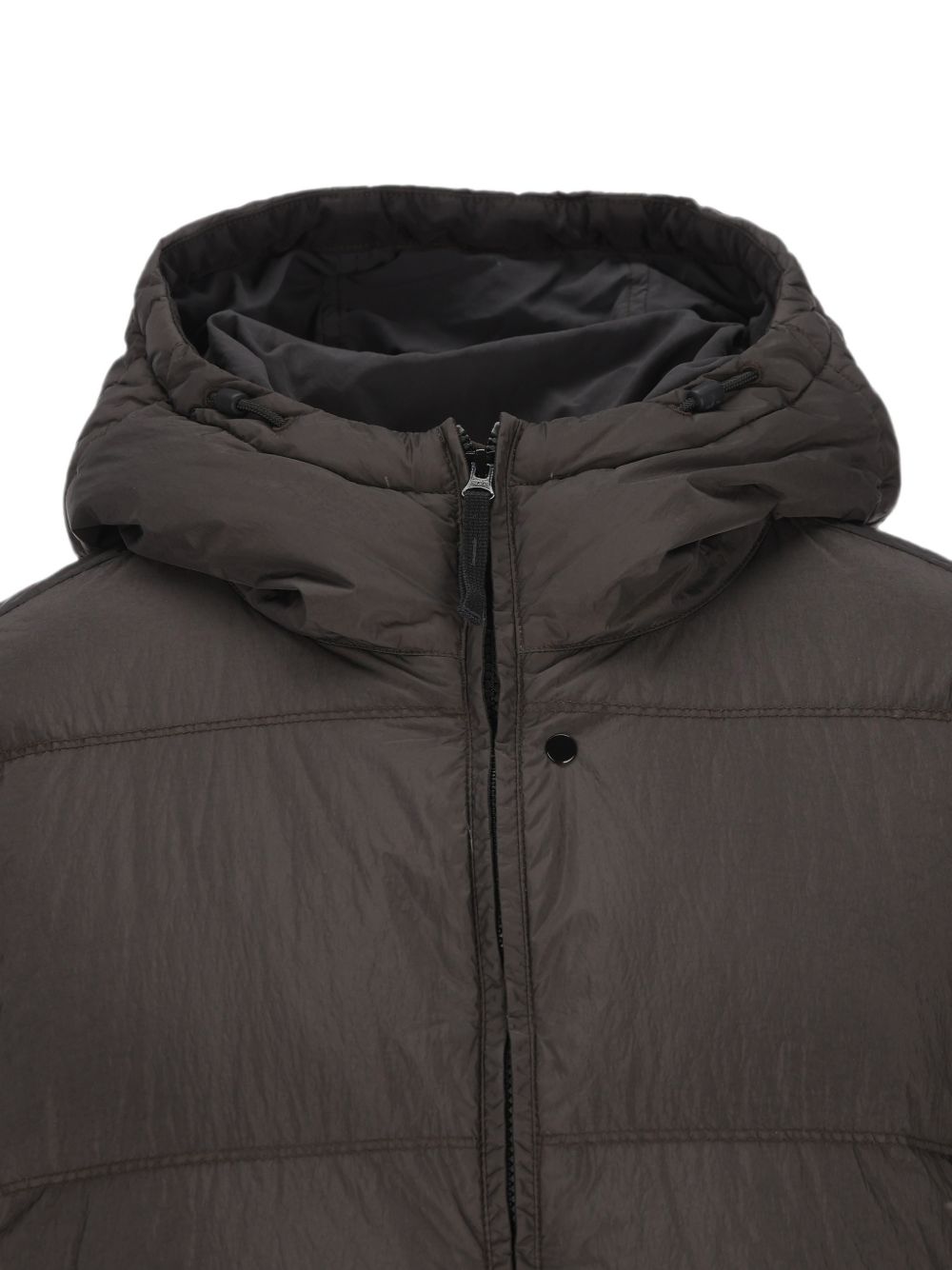 Stone Island Giacca piumino trapuntata uomo marrone con cappuccio, view 2