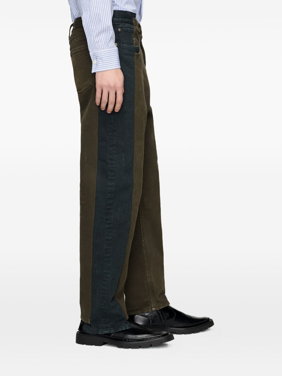 Maison Margiela Jeans lunghi a due strati blu e marrone, view 7