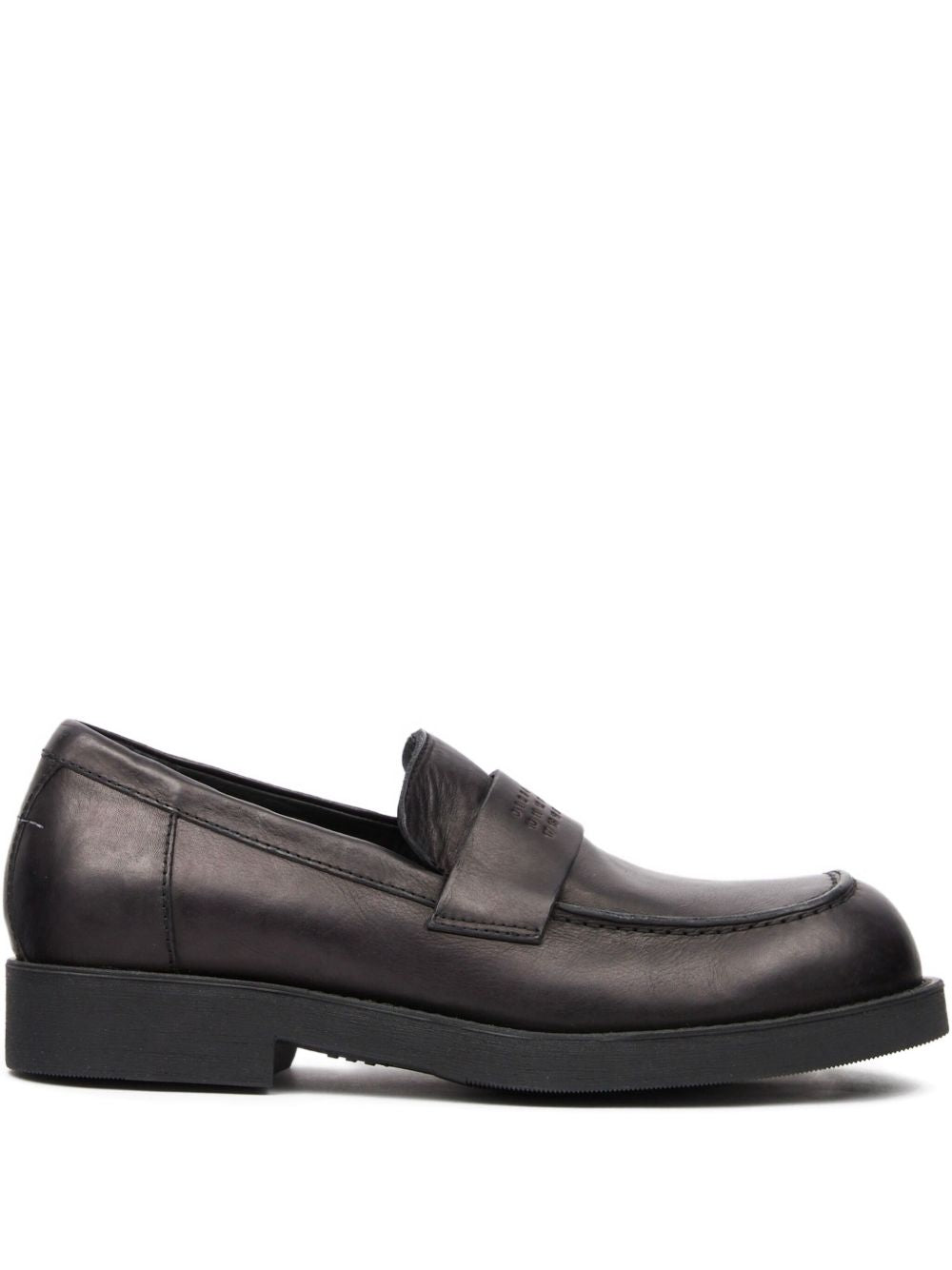 MM6 Maison Margiela Mocassino uomo nero in pelle opaca