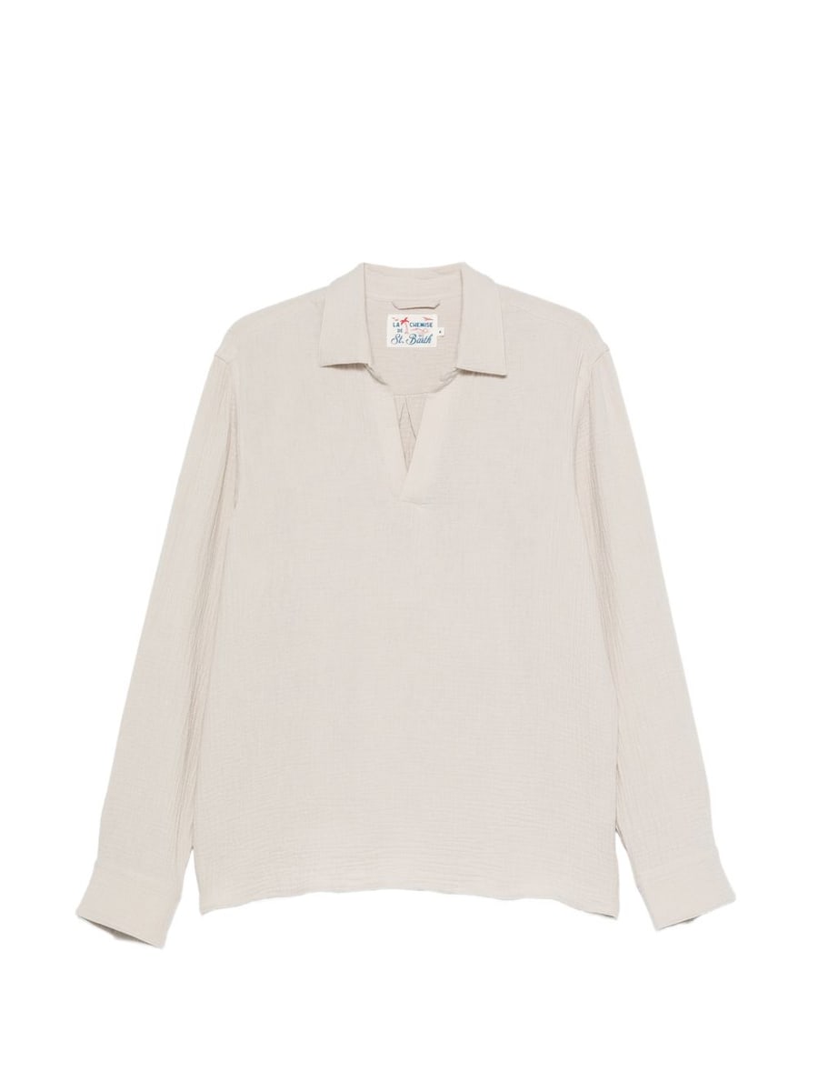 MC2 SAINT BARTH Camicia Ventotene beige in cotone