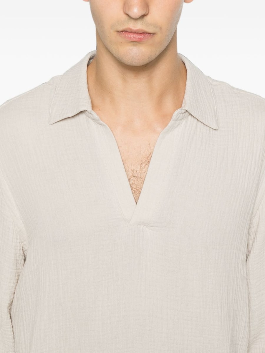MC2 SAINT BARTH Camicia Ventotene beige in cotone, view 4