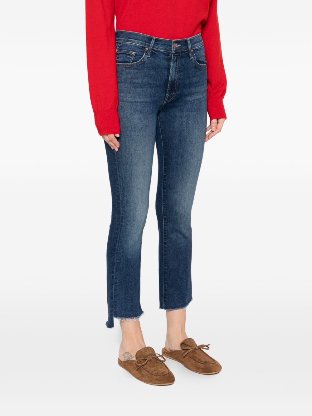 MOTHER Blu jeans The Insider Crop Step Fray, view 2