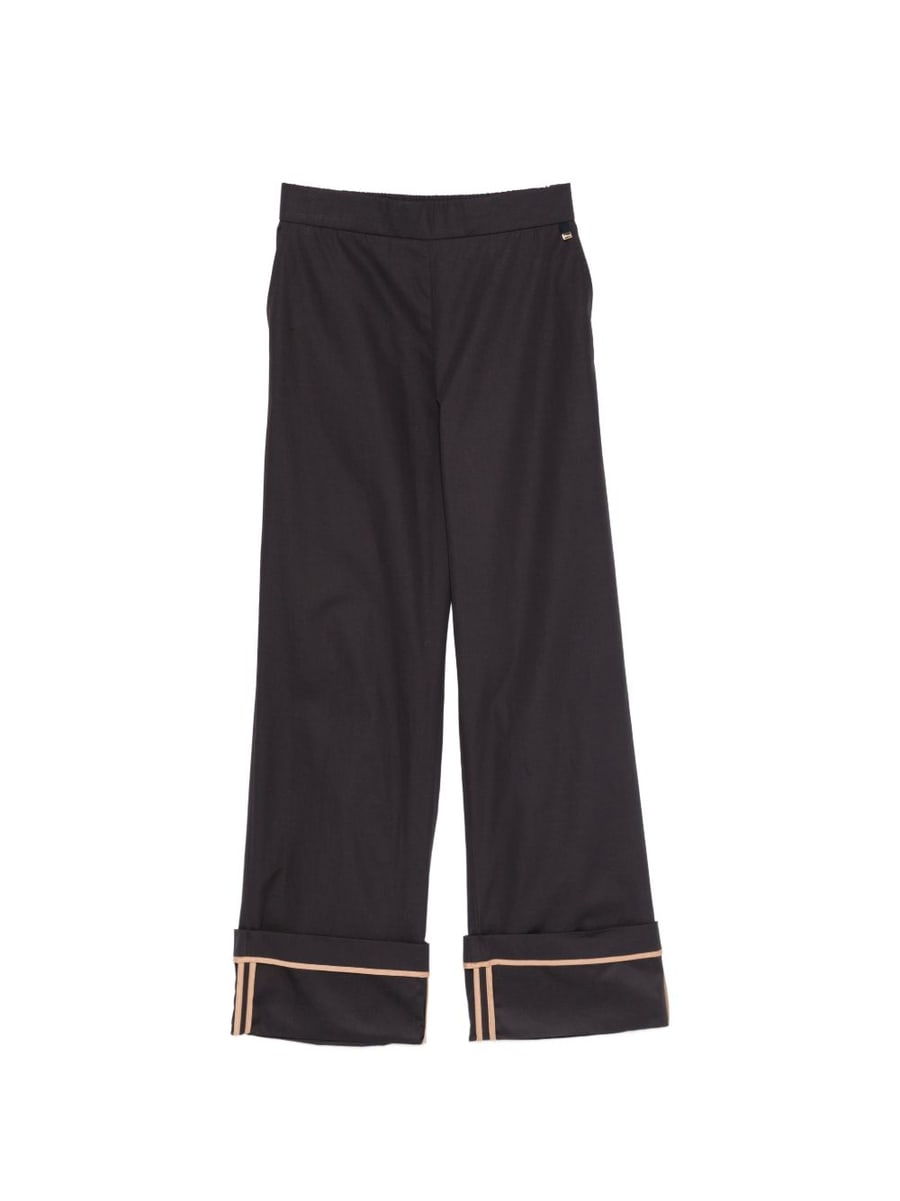 Herno Pantaloni in cotone blu con rovescia
