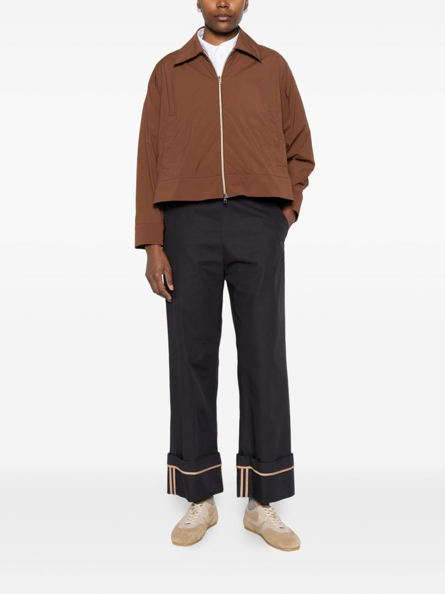 Herno Pantaloni in cotone blu con rovescia, view 2