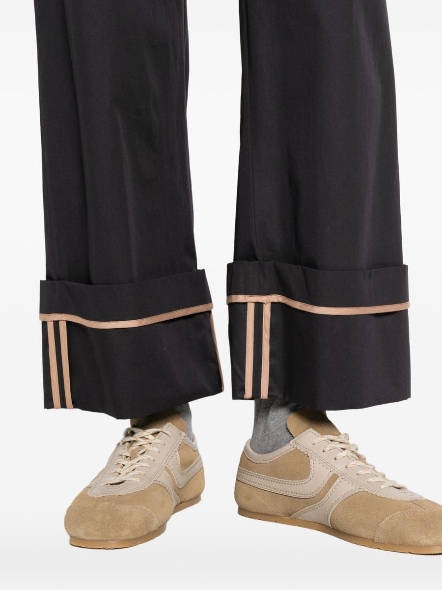 Herno Pantaloni in cotone blu con rovescia, view 3