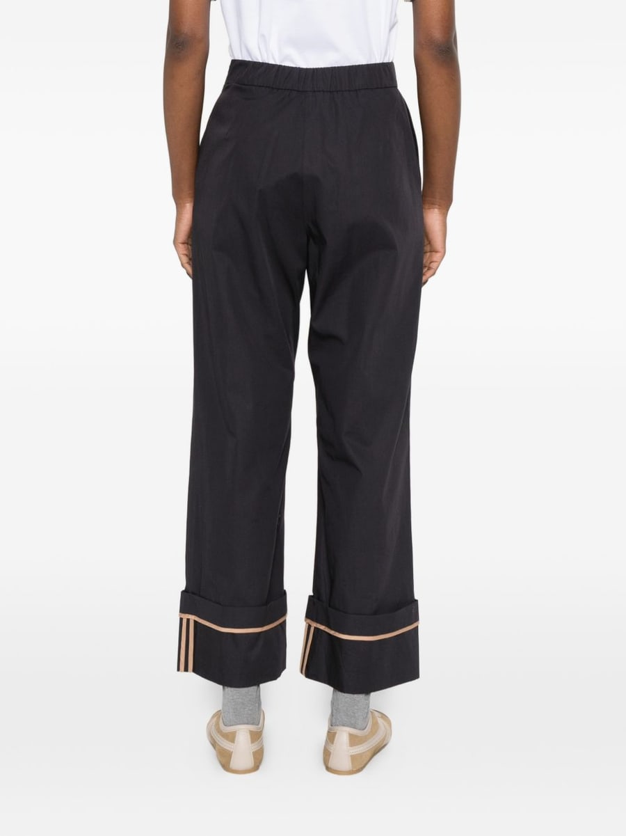 Herno Pantaloni in cotone blu con rovescia, view 4