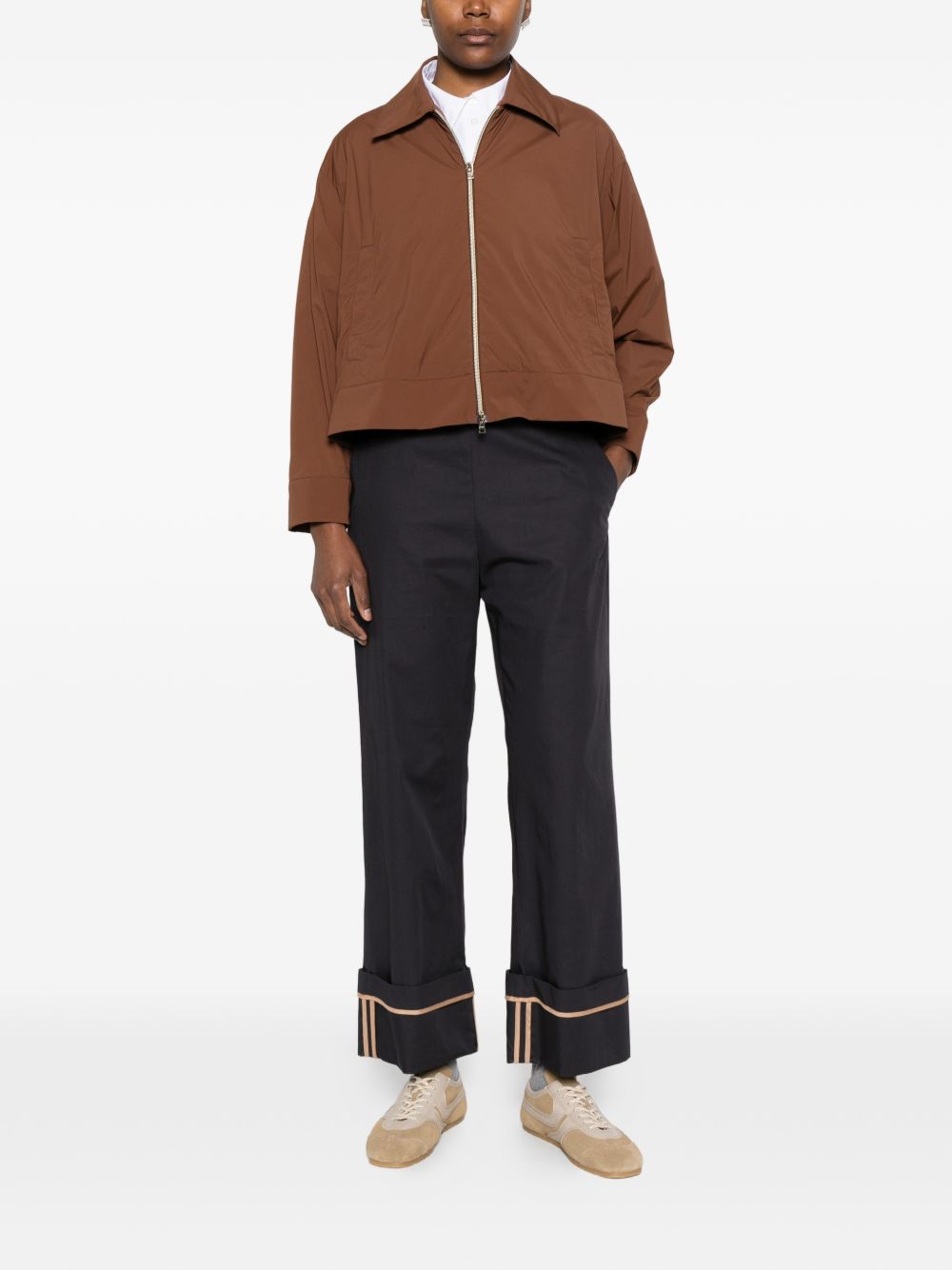 Herno Pantaloni in cotone blu con rovescia, view 2