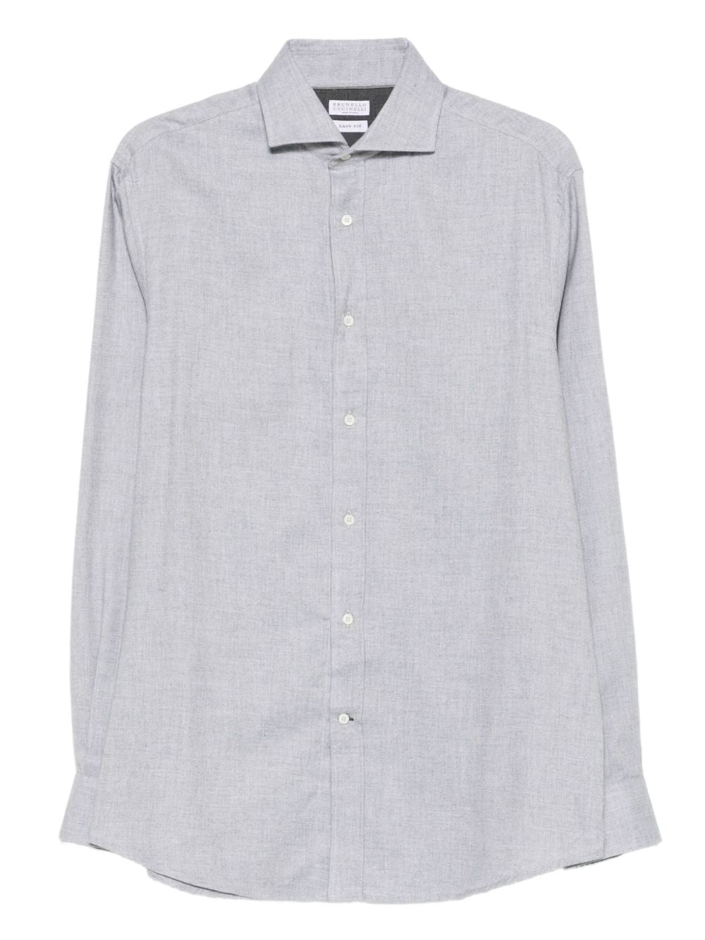 Brunello Cucinelli Camicia grigio chiaro a maniche lunghe