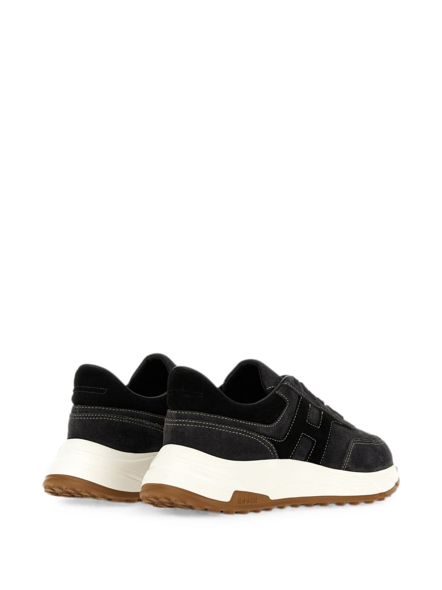 Hogan Sneakers blu multilayer in suede, view 3