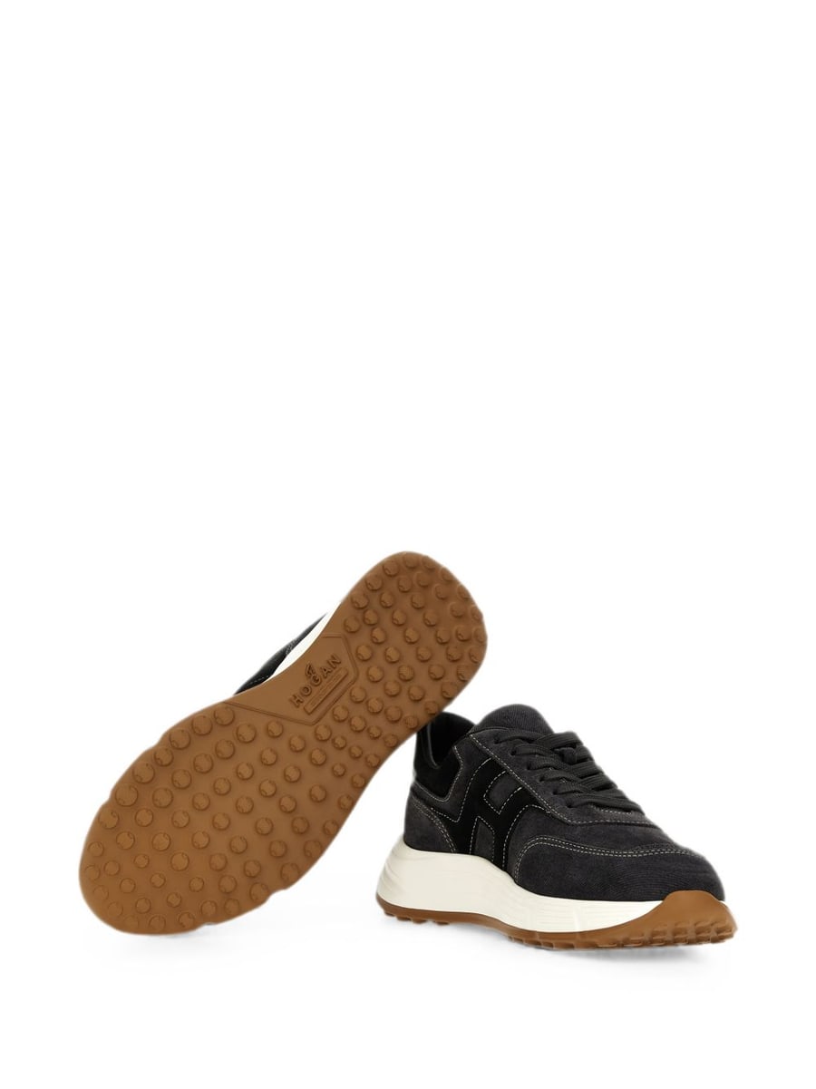 Hogan Sneakers blu multilayer in suede, view 4