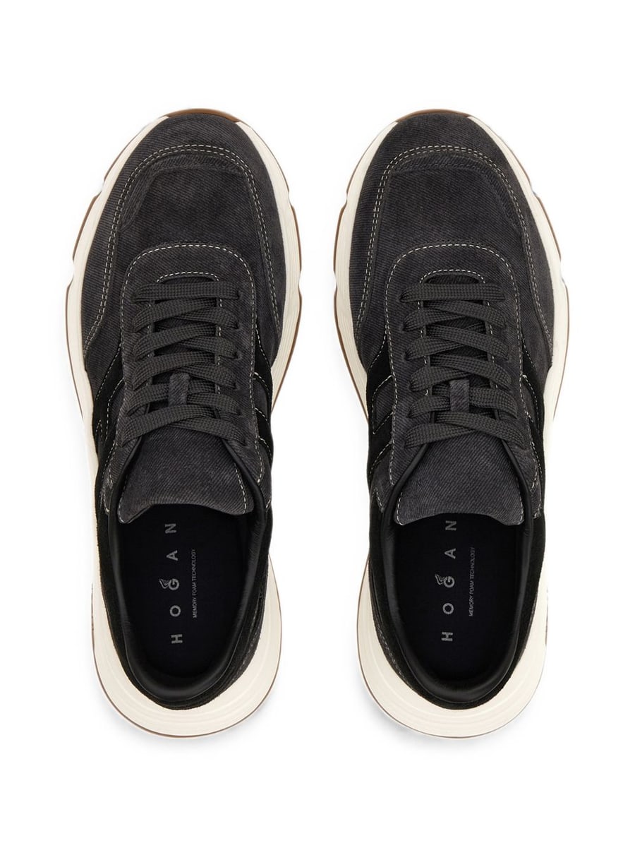 Hogan Sneakers blu multilayer in suede, view 6