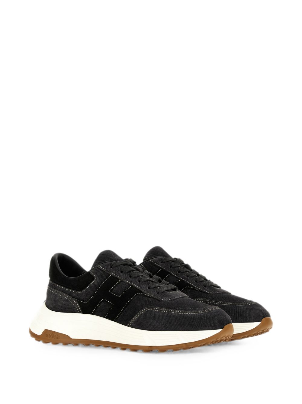 Hogan Sneakers blu multilayer in suede, view 2