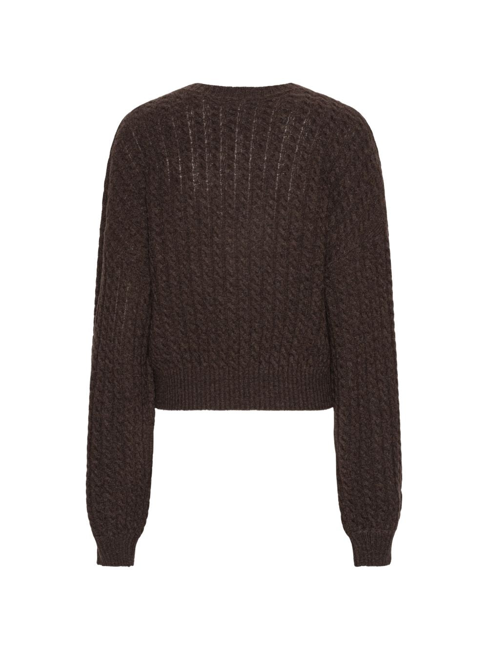 ROTATE Maglia a trecce in misto lana e cashmere con scollo a V, view 2