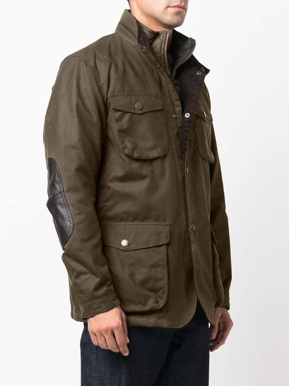BARBOUR Giacca verde imbottita con tasche e gilet incorporato, view 2