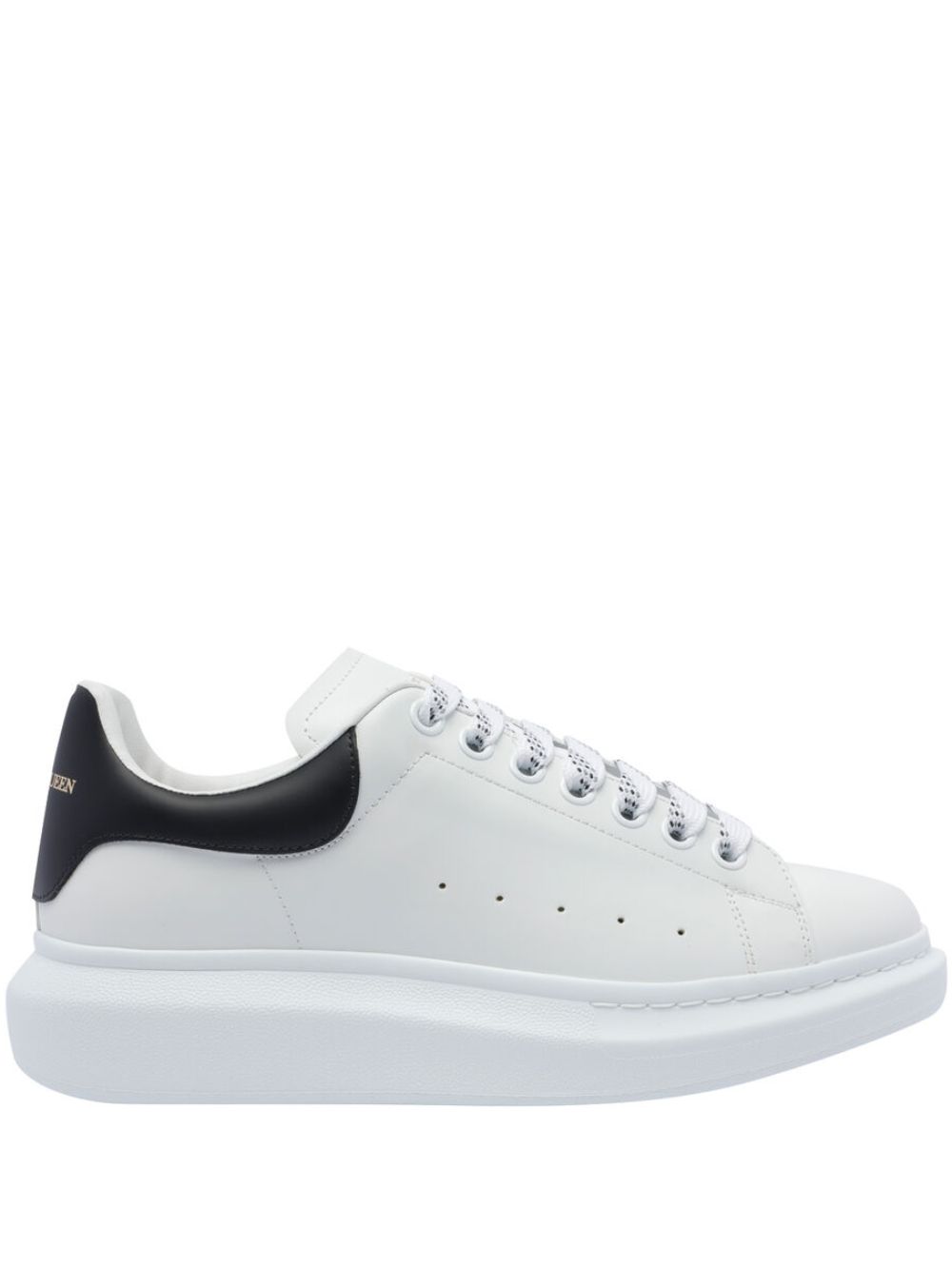 Alexander McQueen Sneakers bianche con linguetta sul tallone nera