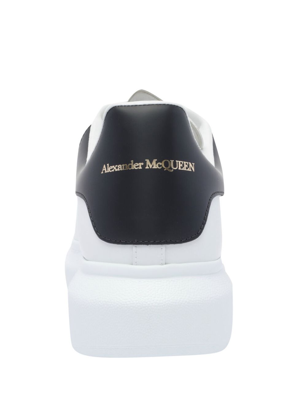 Alexander McQueen Sneakers bianche con linguetta sul tallone nera, view 2