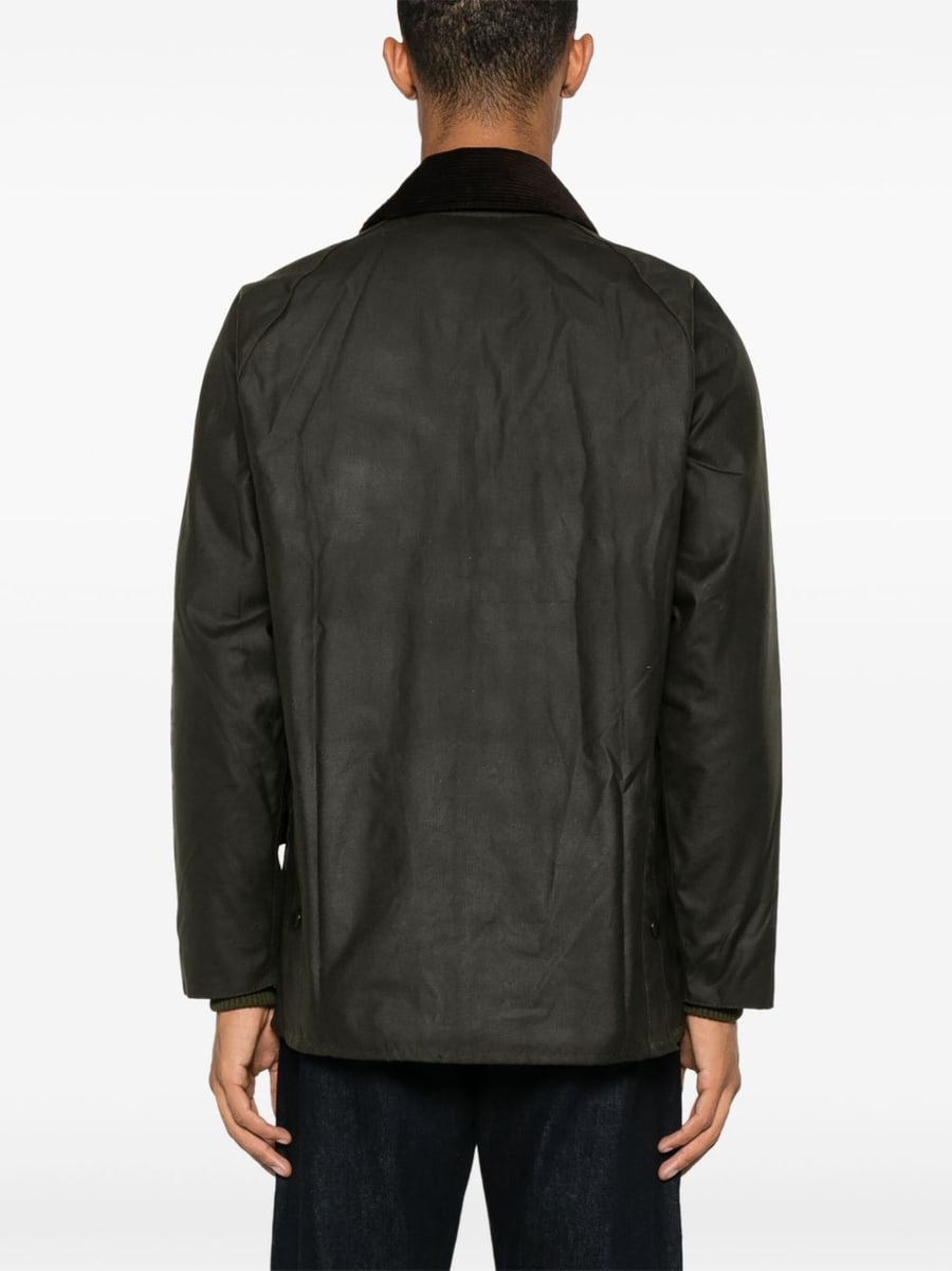 BARBOUR Giacca verde con tasche e colletto in velluto, view 5