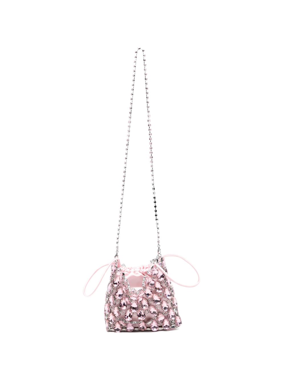 self-portrait Borsa a mano impreziosita da strass rosa