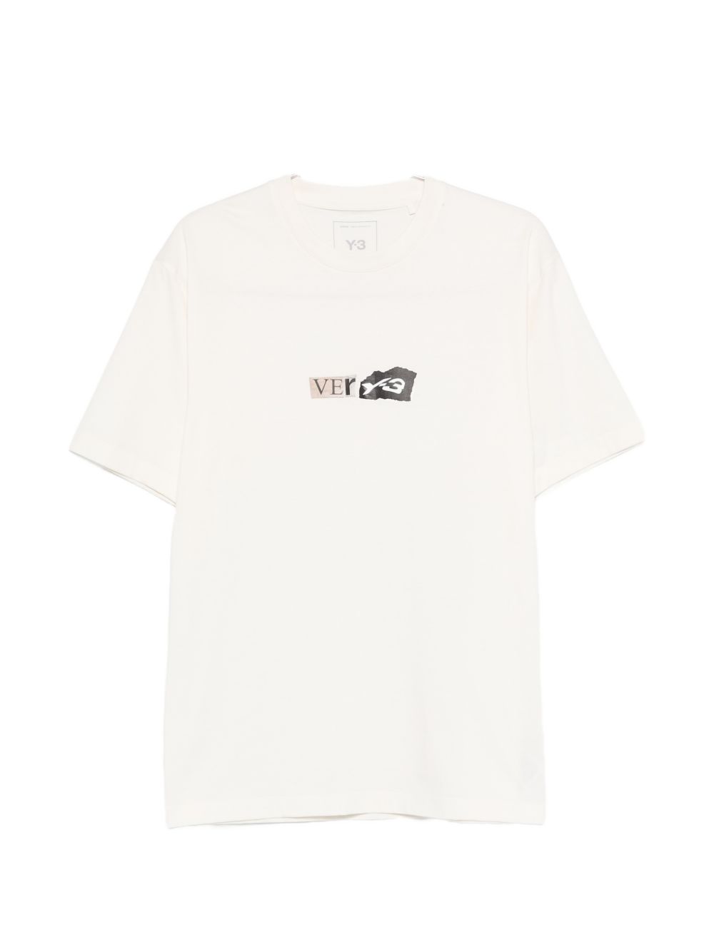 Y-3 T-shirt in cotone bianco con stampa