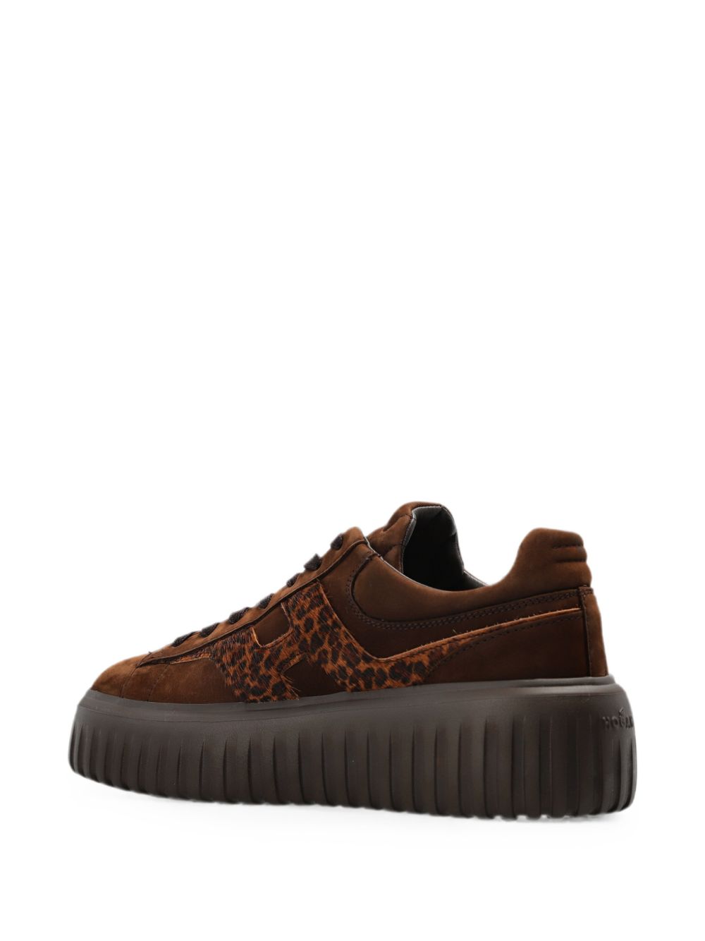 Hogan Sneaker Hogan stringata in pelle scamosciata con suola platform e logo H, view 2