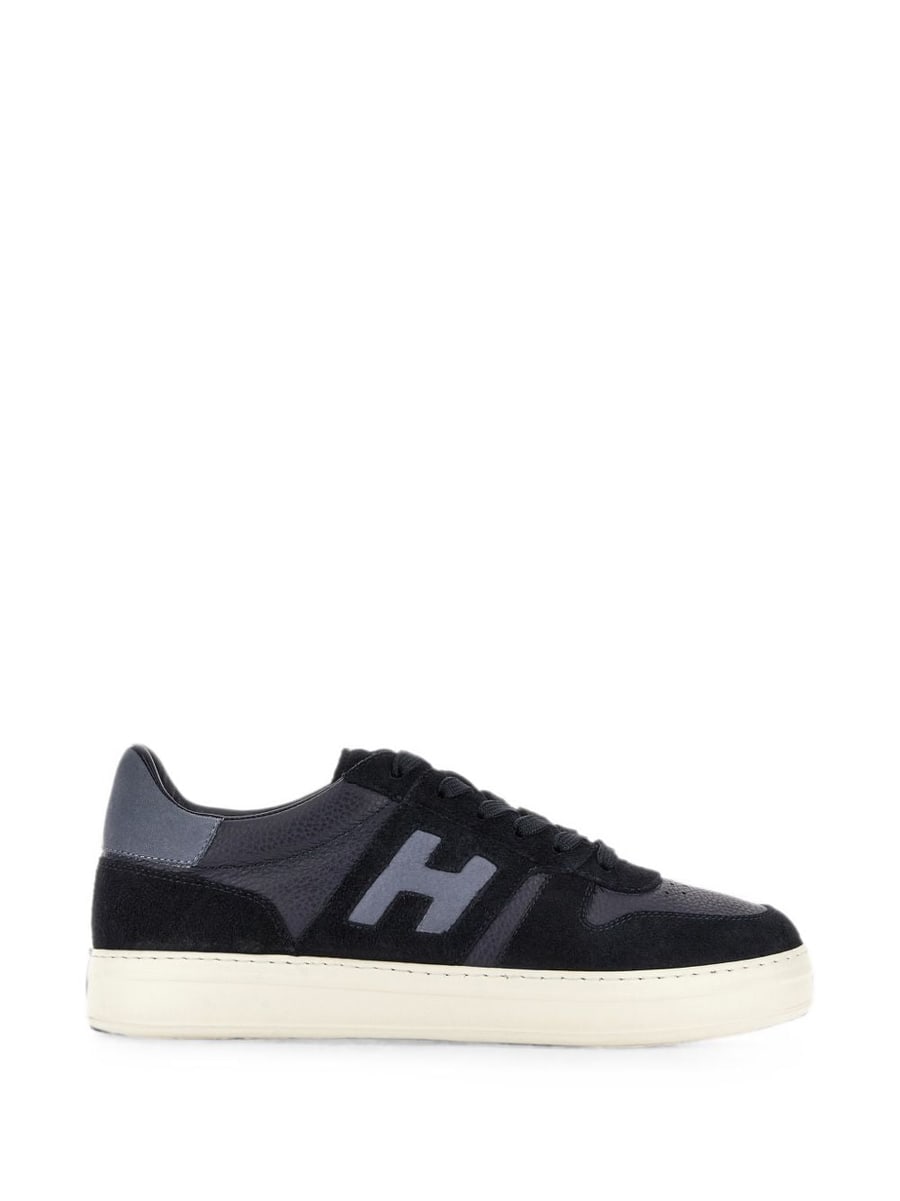 Hogan Sneakers blu con dettagli in suede e patch logo
