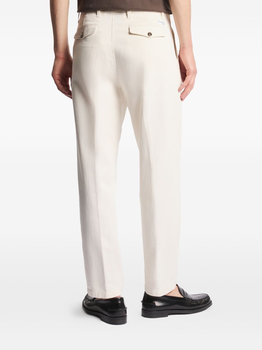 FAY Pantaloni in cotone ecrù con pinces, view 5