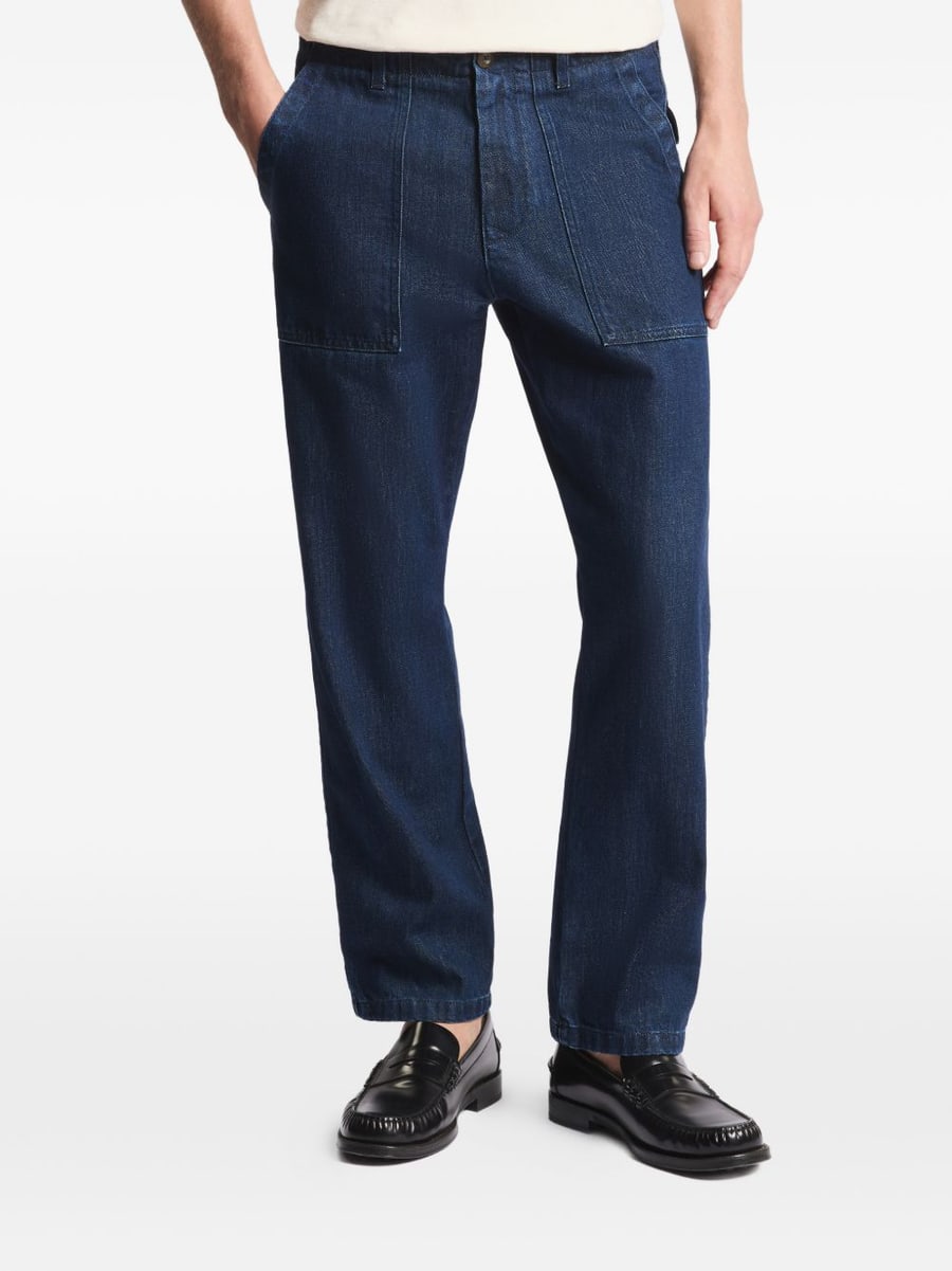 FAY Pantaloni in cotone effetto jeans blu scuro, view 2