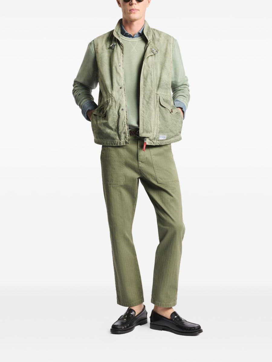 FAY Pantaloni in cotone effetto verdi, view 3