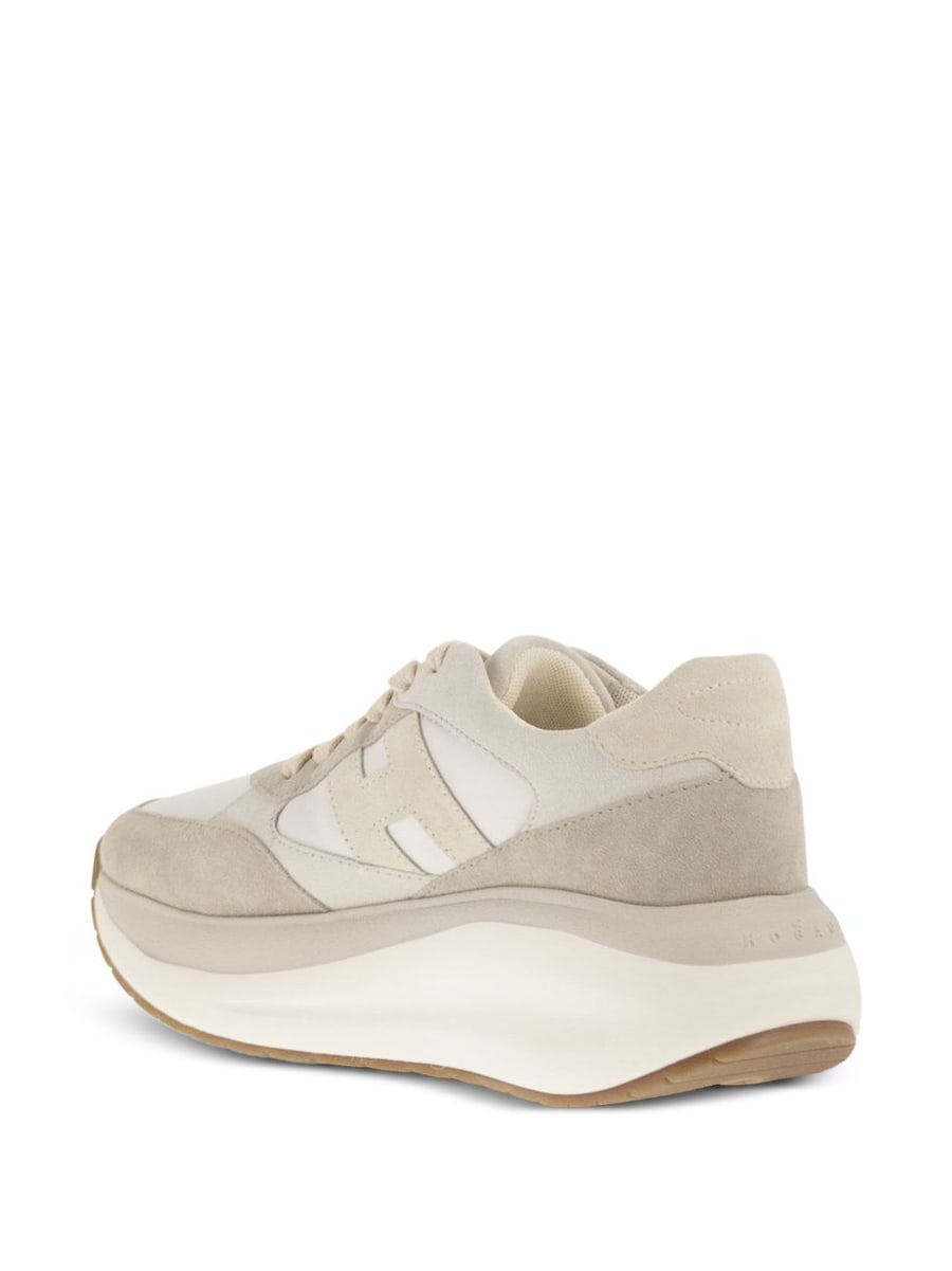 Hogan Sneakers H714 beige e grigio, view 3