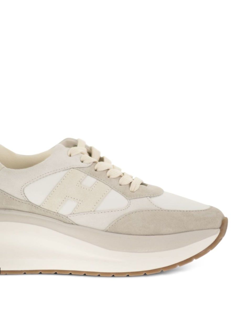 Hogan Sneakers H714 beige e grigio, view 4