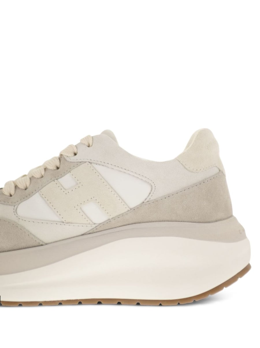 Hogan Sneakers H714 beige e grigio, view 5