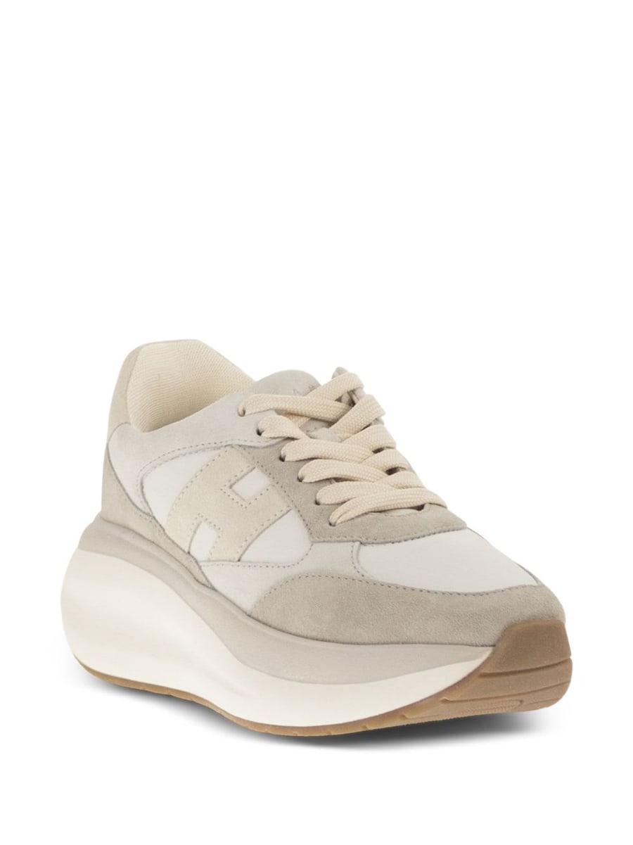 Hogan Sneakers H714 beige e grigio, view 7