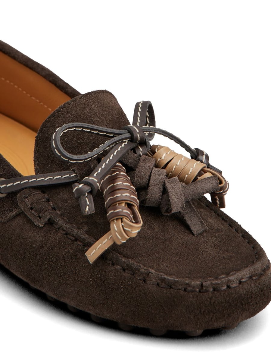 Tod's Mocassini in pelle suede marrone, view 5