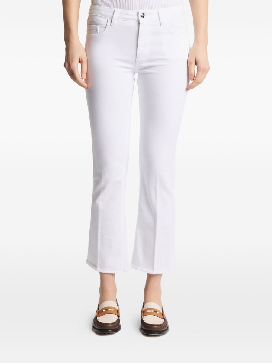 FAY Jeans bootcut in cotone bianco con cinque tasche, view 3