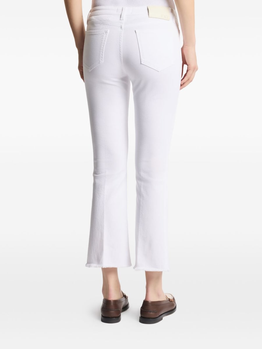 FAY Jeans bootcut in cotone bianco con cinque tasche, view 5